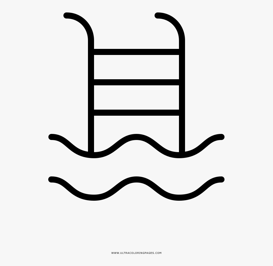 Swimming Pool Coloring Page - Icone Web Preto, Transparent Clipart