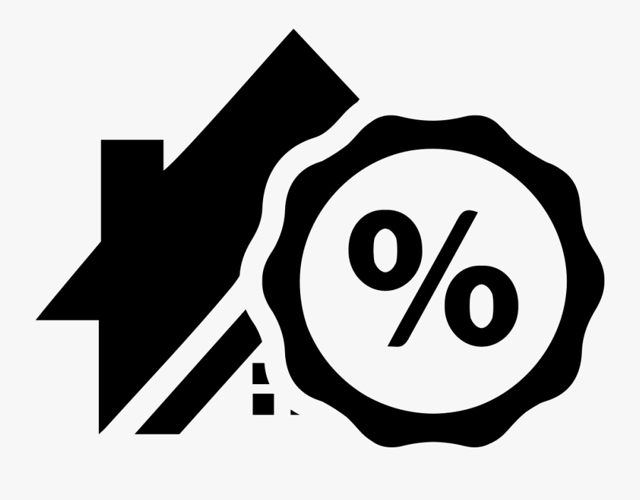 Percentage Symbol On A House For Real Estate Business - Percentage Offer, Transparent Clipart