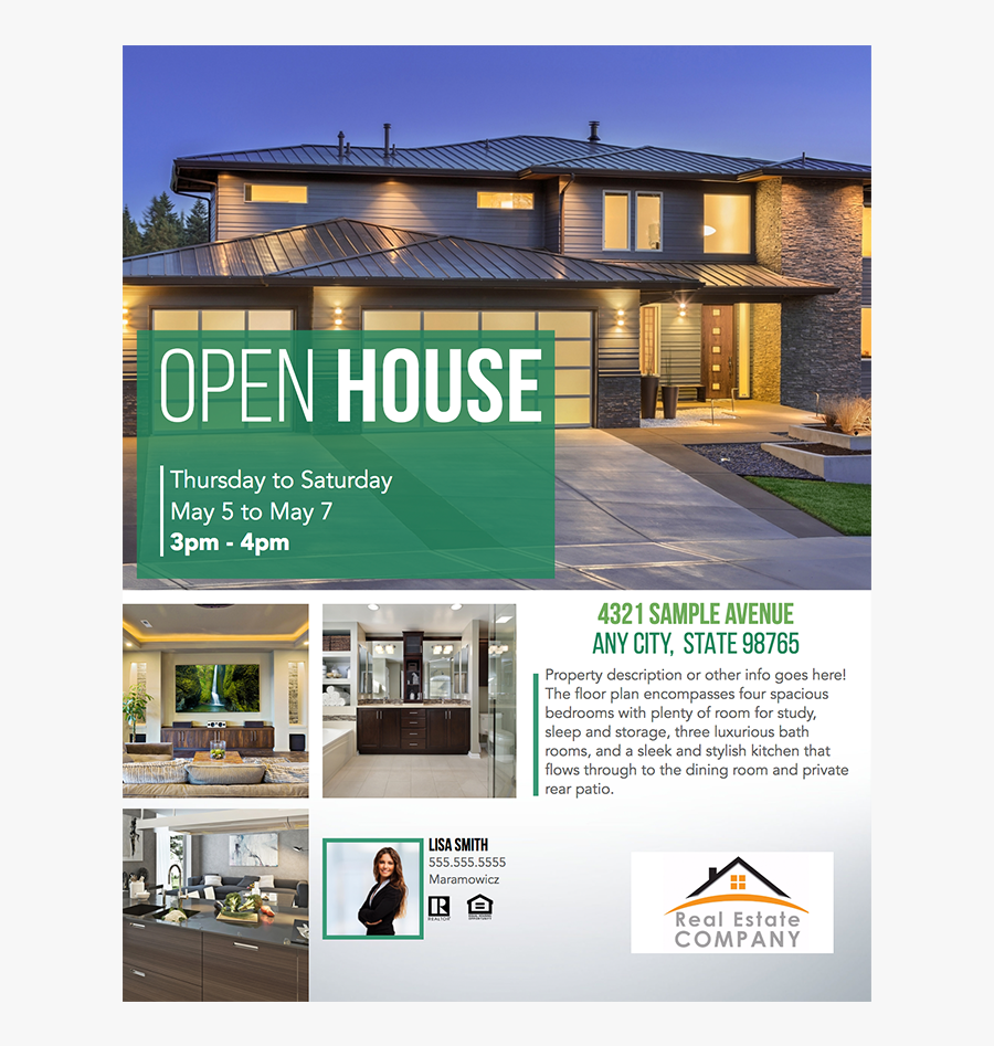 Clip Art Free Templates Open House - Modern Hip Roof House, Transparent Clipart