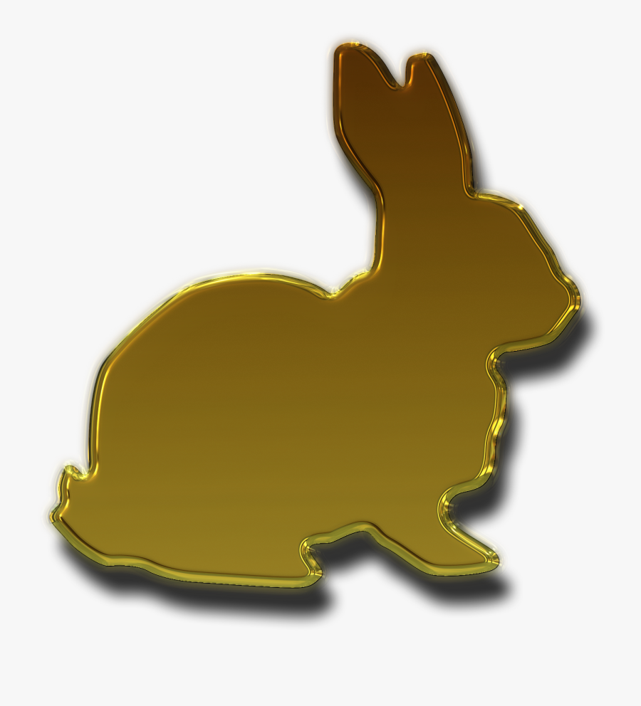 Hare Easter Bunny Rabbit - Gold Easter Bunny, Transparent Clipart