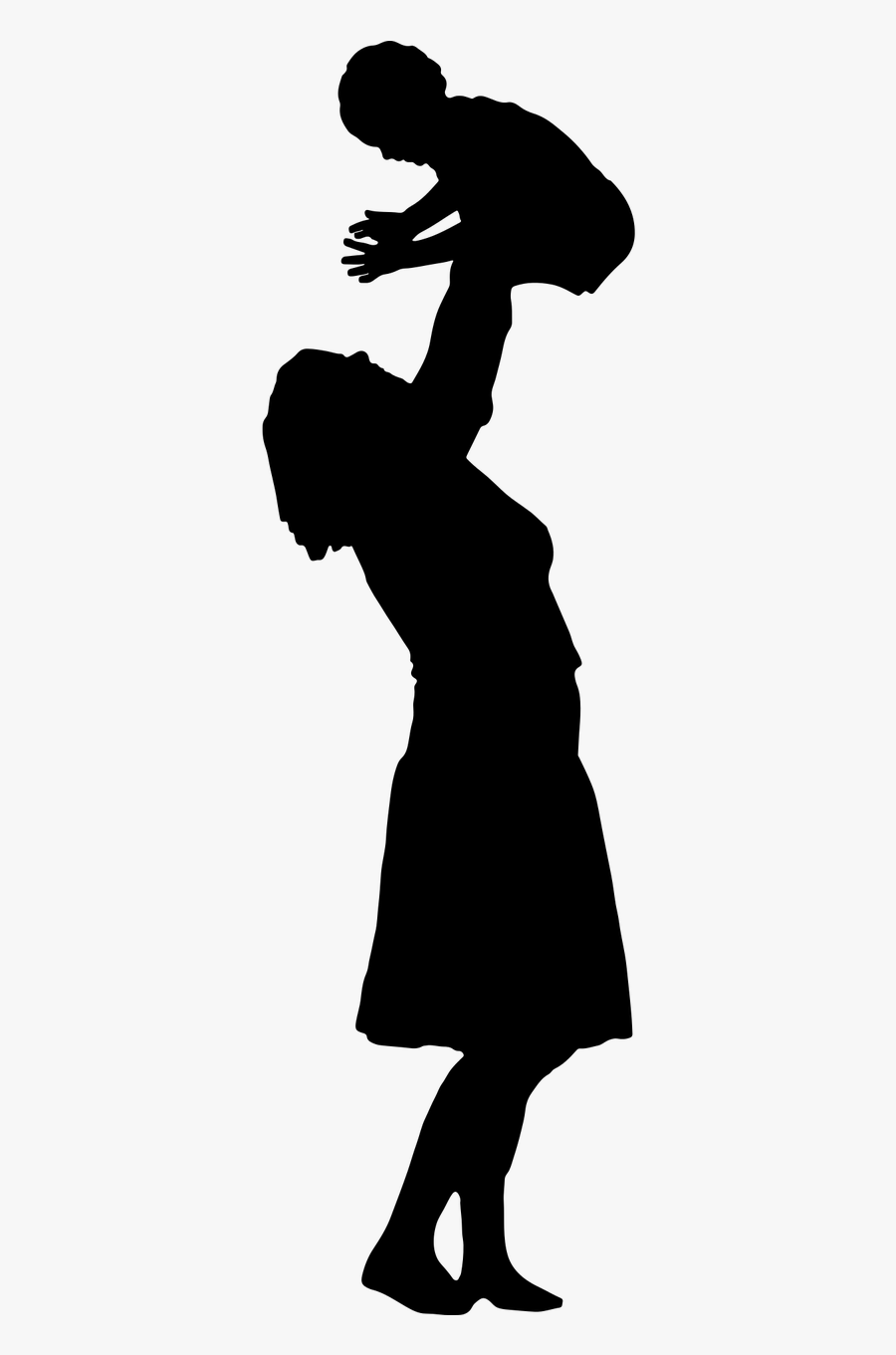 Mother Child Silhouette Clip Art - Woman Carrying A Baby Silhouette, Transparent Clipart