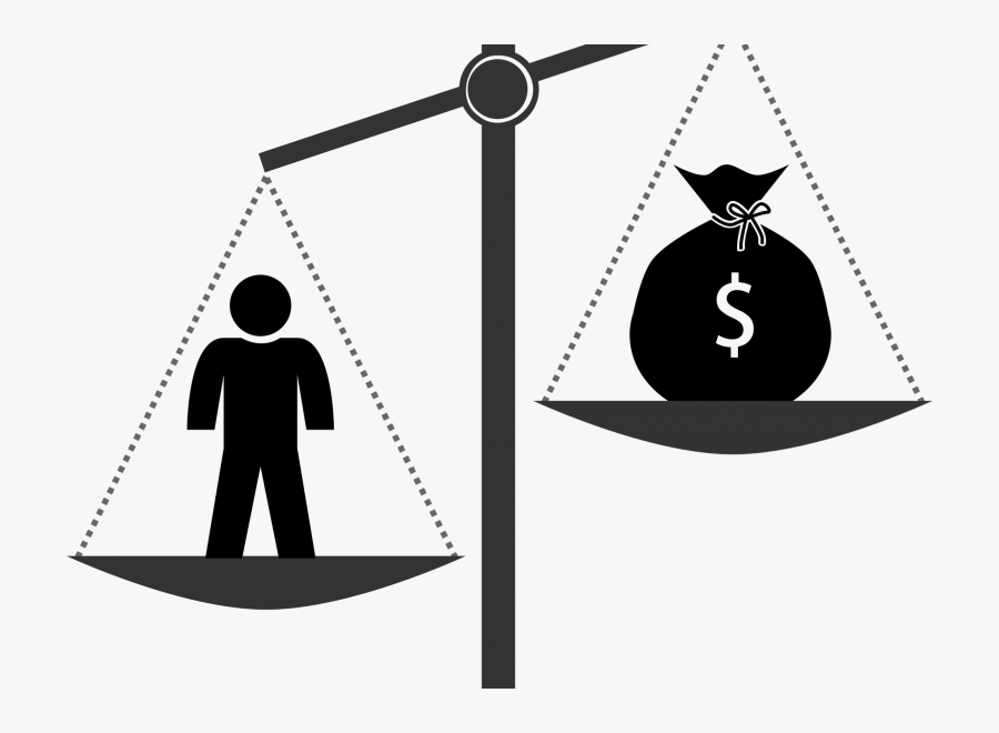 A Scale Weighing People Versus Money - Corporate Debt Restructuring Clipart, Transparent Clipart