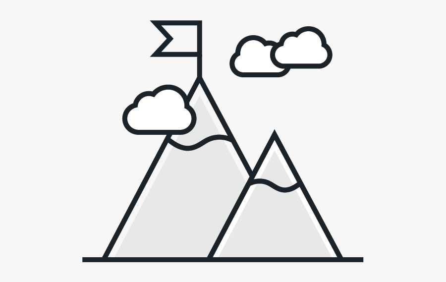 Montañas Con Bandera A Blanco Y Negro, Transparent Clipart