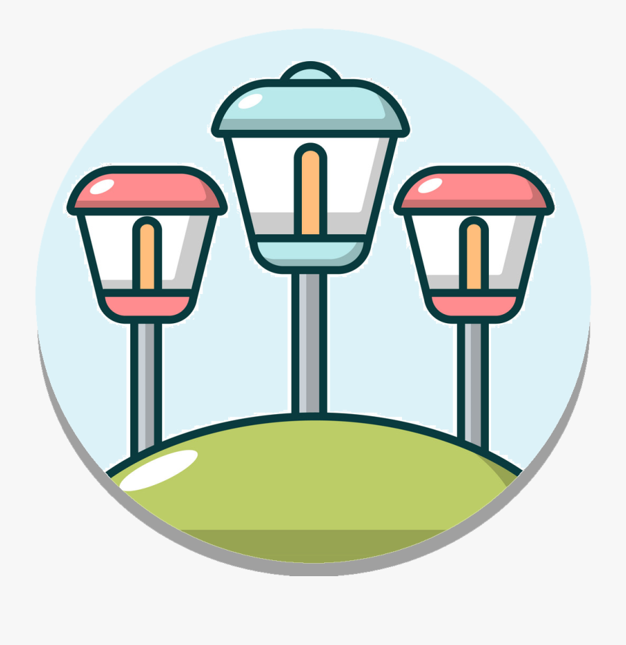 Solar Garden Lights Clipart, Transparent Clipart