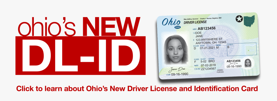 New Driver License Id Card Home Page - Ohio Bmv, Transparent Clipart