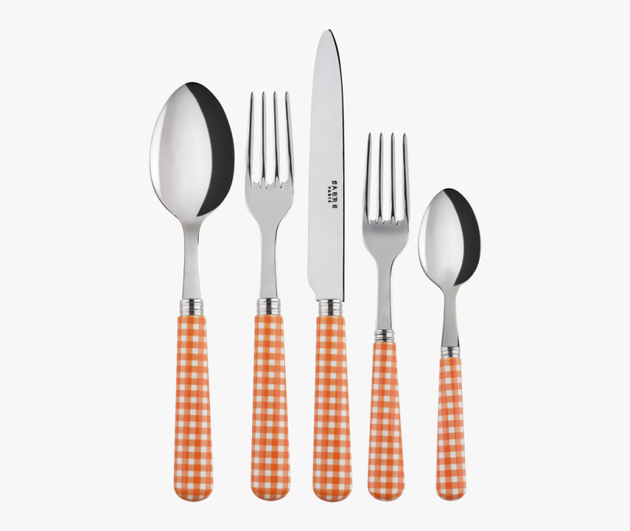 Sabre Paris Gingham Orange Place Setting"
 Class= - Sabre Paris, Transparent Clipart