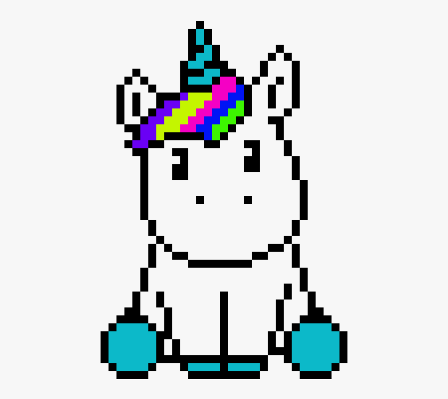 Draw Art Color Number Pixel Sandbox Game - Pixel Art Kawaii Unicornio, Transparent Clipart