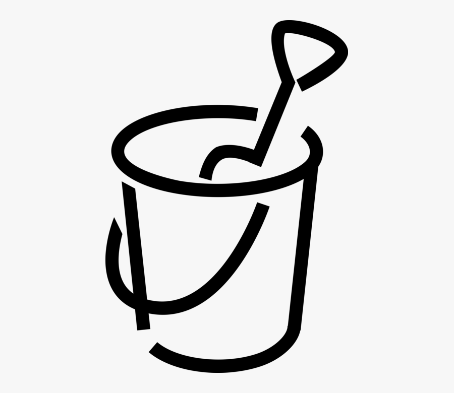 Vector Illustration Of Child"s Sandbox Toy Pail And - Eimer Schaufel Clipart, Transparent Clipart
