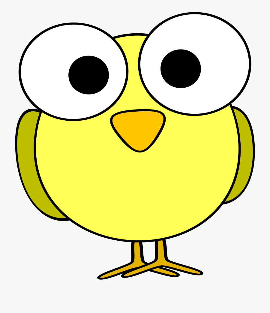 Face Clipart Big Bird - Big Eye Small Eye Cartoon, Transparent Clipart