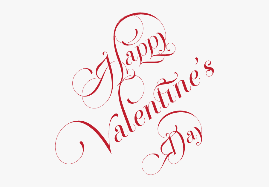 Happy Valentine"s Day Curly Clip Arts - Calligraphy, Transparent Clipart