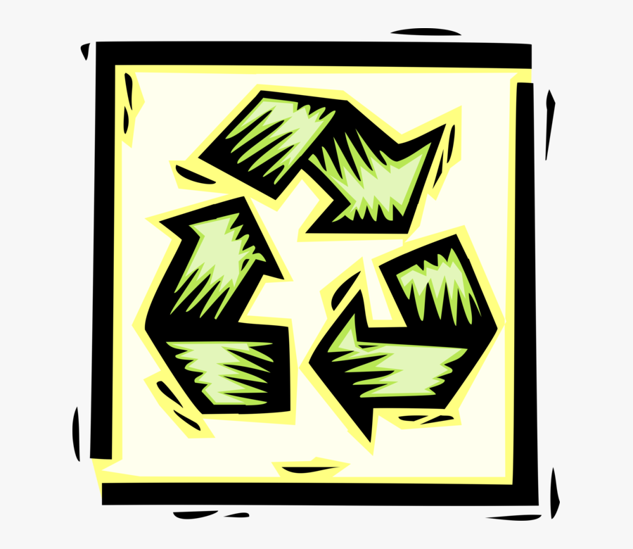 Vector Illustration Of Recycle Blue Box Receptacle, Transparent Clipart