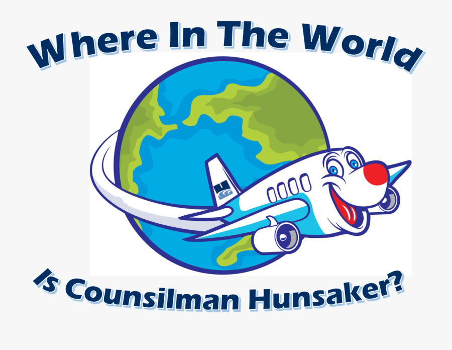 Plane Flying Around Globe, Transparent Clipart