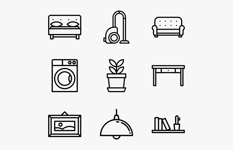 Linear Household Elements - Vacuum Cleaner Icons, Transparent Clipart