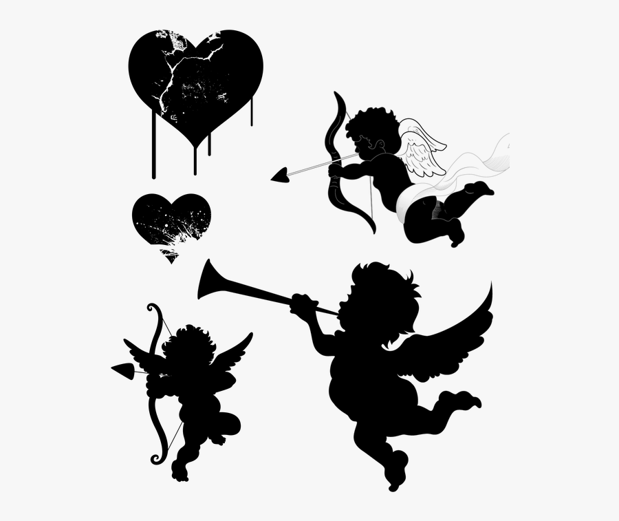 Victorian, Angels, Cupid, Love, Valentine, Hearts - Vector Png Cupido, Transparent Clipart