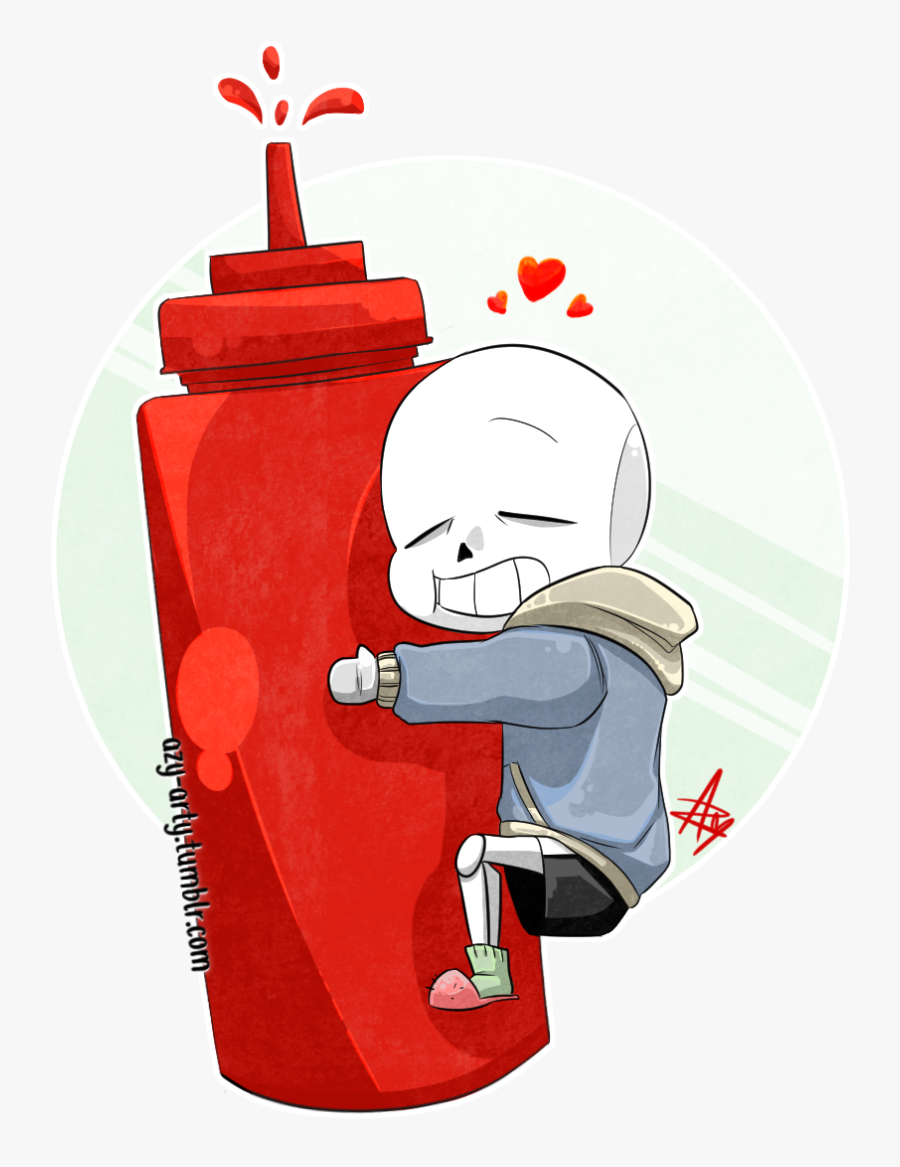 Chibi Sans With Ketchup, Transparent Clipart