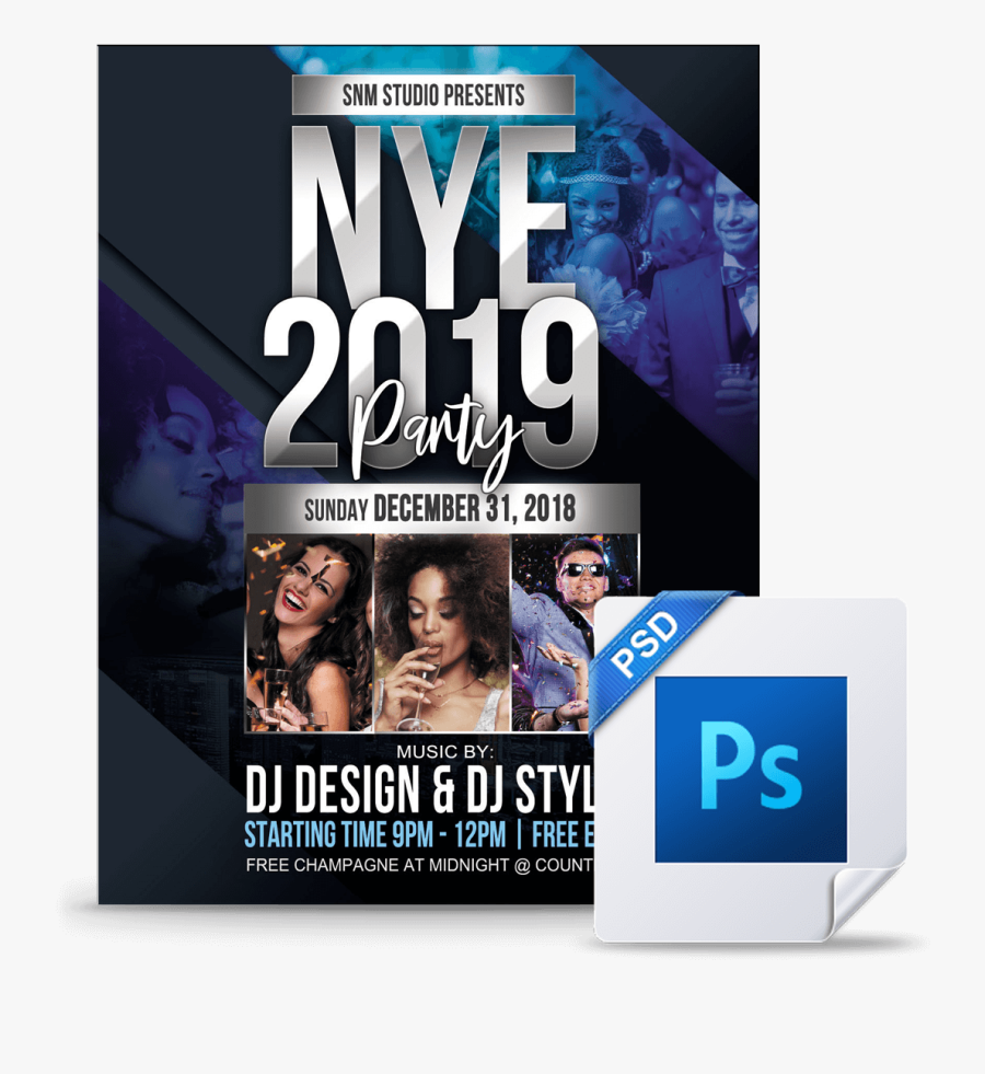 Clip Art Nye Party Flyer - Design Week, Transparent Clipart