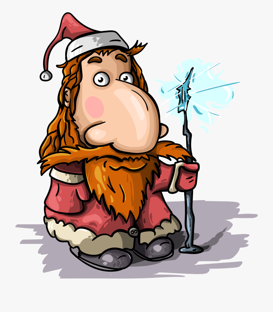 Santa Claus, Magic, New Year"s Eve, Christmas - Cartoon Charavter Eith Big N Ose, Transparent Clipart