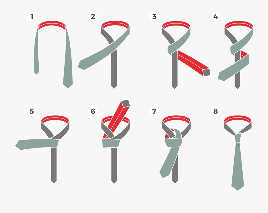 How To Tie A Tie - Tuto Noeud De Cravate, Transparent Clipart