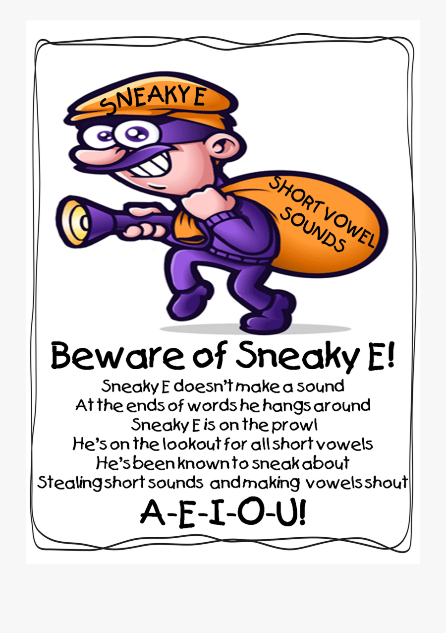 Sneaky Silent E Poem, Transparent Clipart