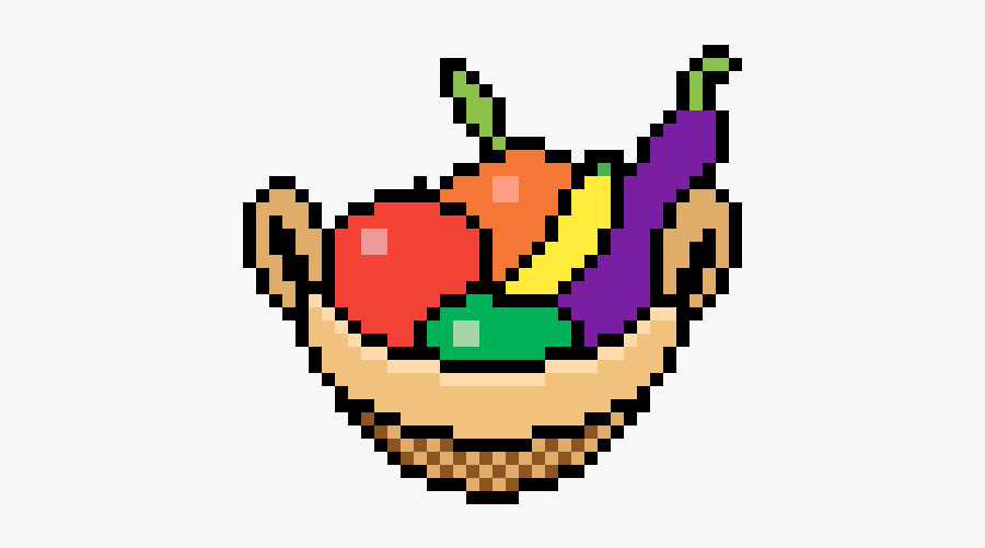 Fruit Basket Pixel Art, Transparent Clipart
