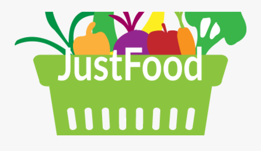 Justfood Logo With Basket Of Fresh Vegetables And Fruits, Transparent Clipart