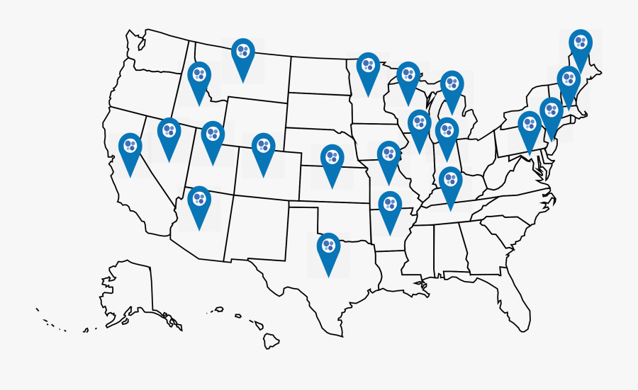 Usa Map Blank, Transparent Clipart