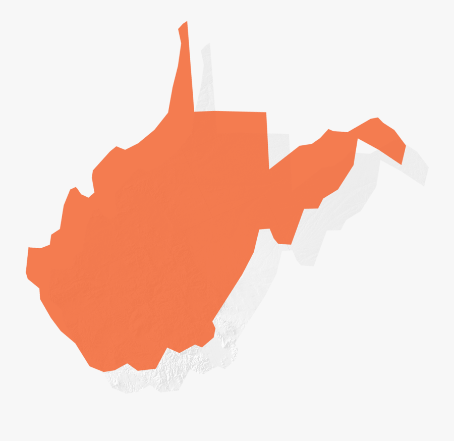 Blue Wv State Outline, Transparent Clipart