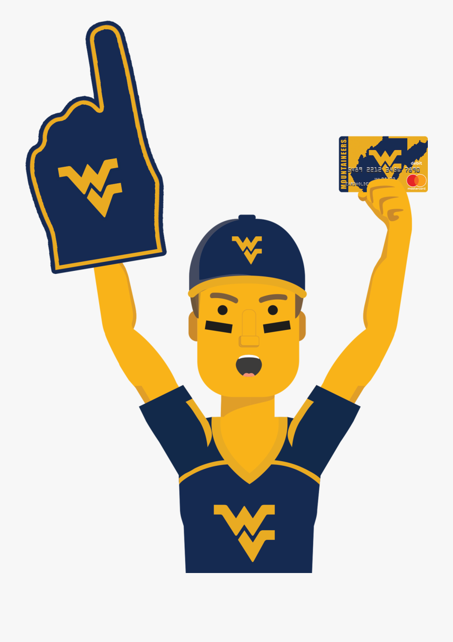 West Virginia Ultimate Fan Holding The West Virginia - West Virginia Mountaineers, Transparent Clipart