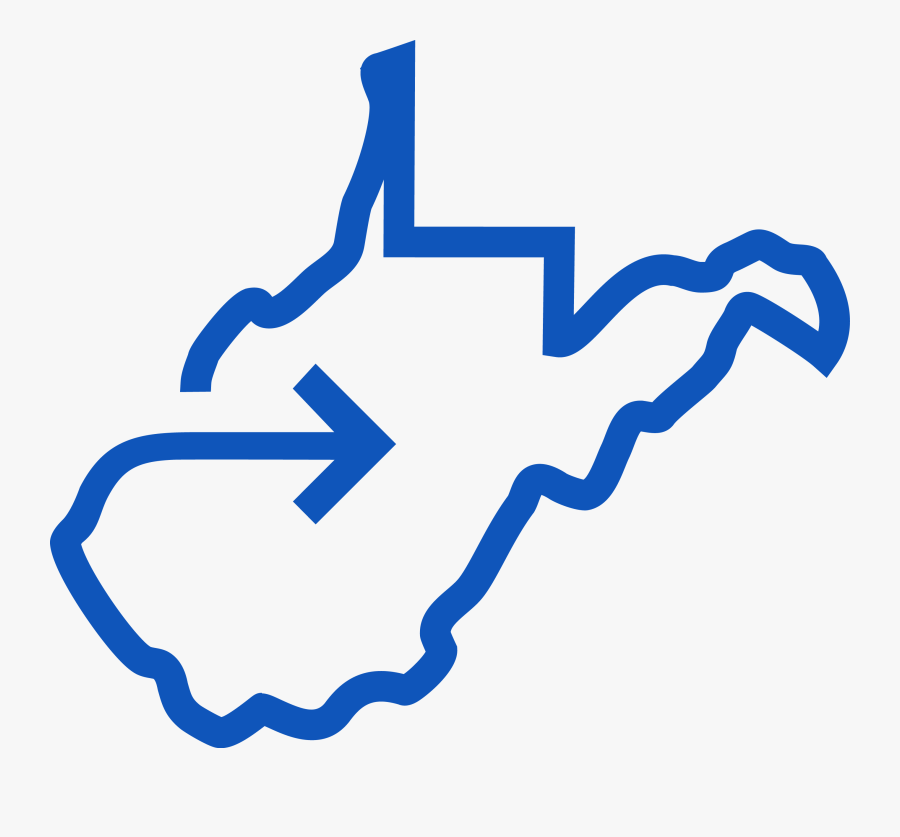 Outline Of West Virginia Heart, Transparent Clipart