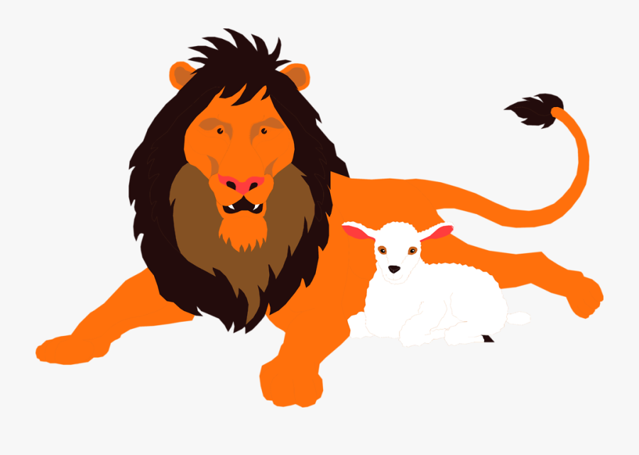 Lion And Lamb Png Clip Art, Transparent Clipart