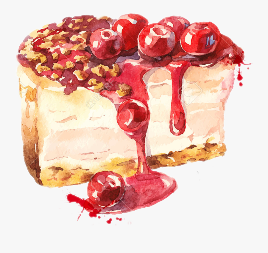 #birthday #sweets #cheesecake #yumm #cake - Watercolor Painting, Transparent Clipart