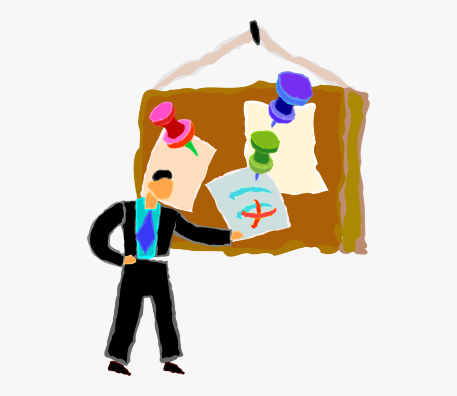 Postit Vector Cork Board Pin Illustration , Free Transparent Clipart