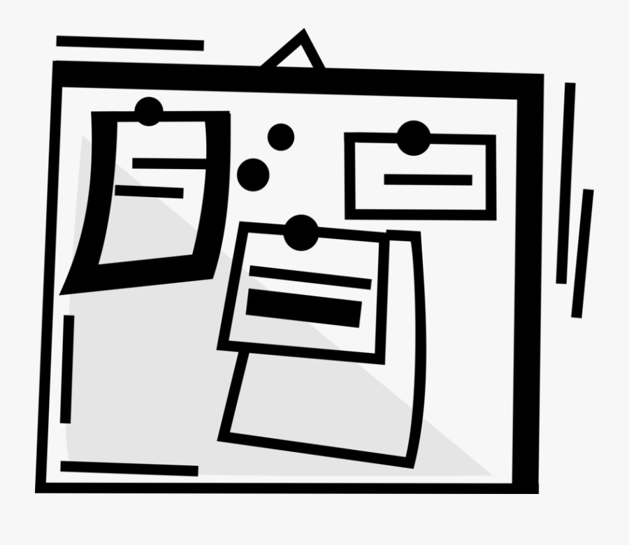 Vector Illustration Of Bulletin Board Messages With, Transparent Clipart