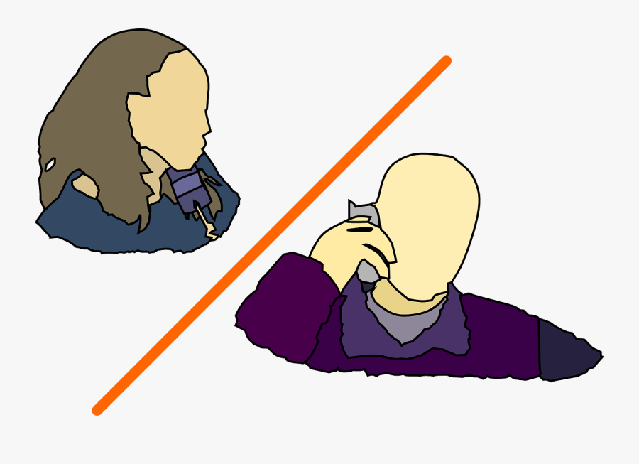 Two People Talking On The Phone Clipart, Transparent Clipart