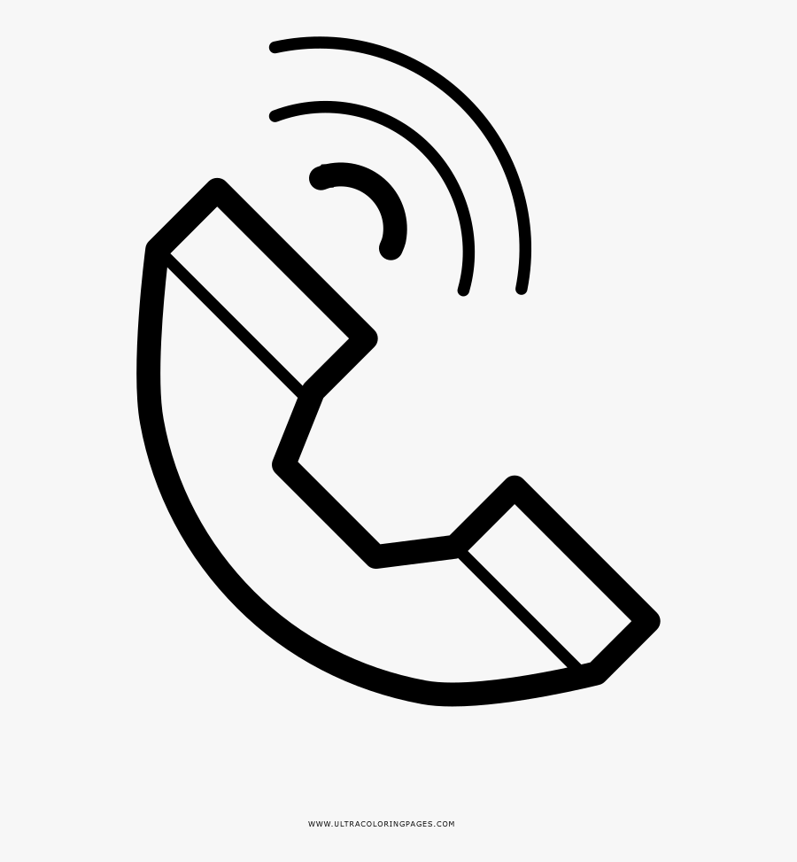 Phone Call Coloring Page - Line Art , Free Transparent Clipart - ClipartKey