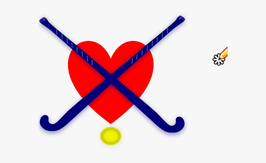 Heart On Field Hockey, Transparent Clipart