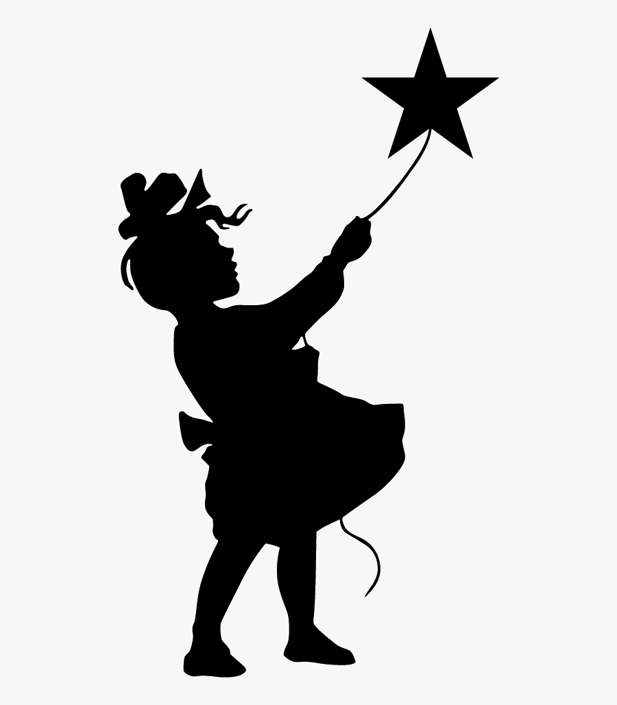 Imagination Vector Silhouette - Little Black Girl Silhouette, Transparent Clipart