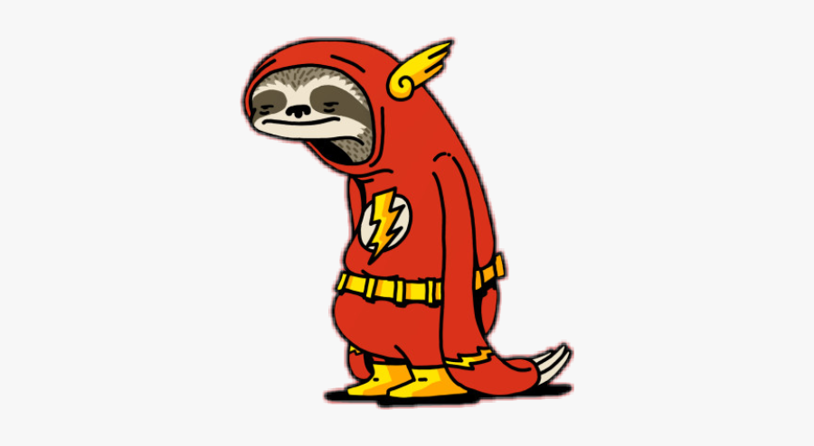 #flash - Sloth In A Flash Costume, Transparent Clipart