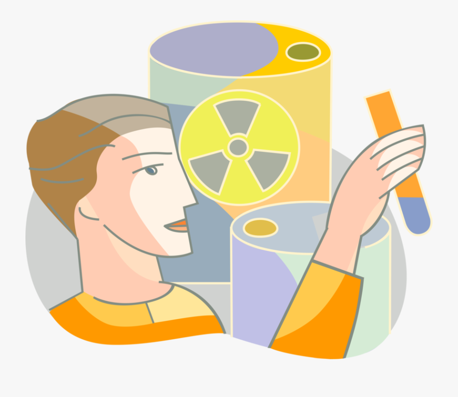 Vector Illustration Of Nuclear Physicist Scientist - Illustration, Transparent Clipart