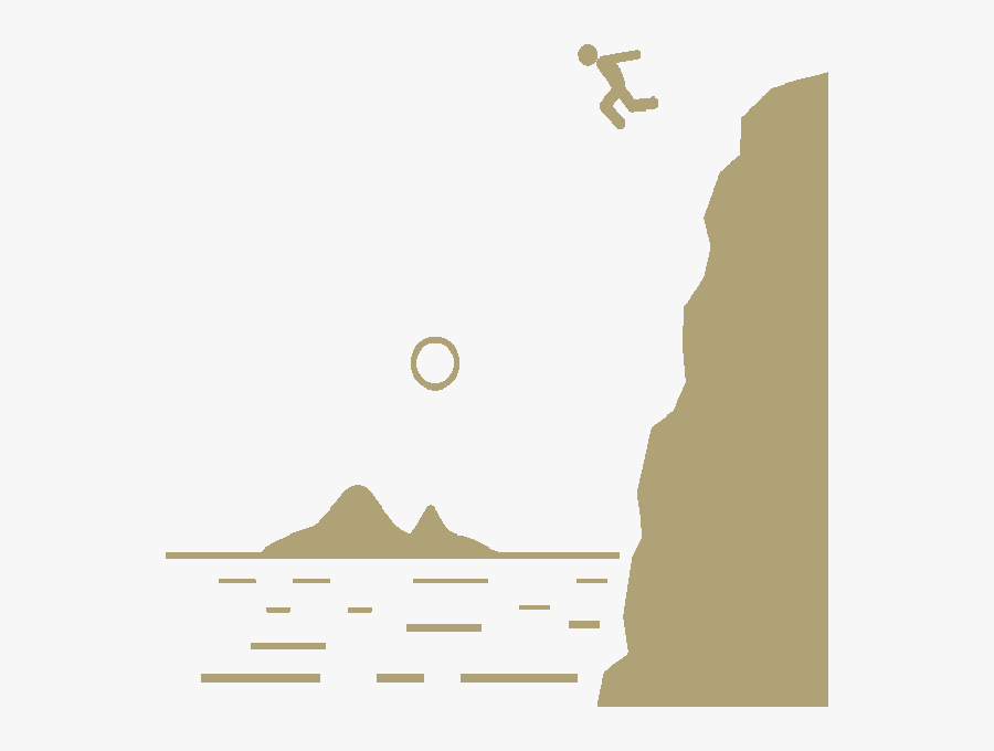 Image Description - Cliff Jumping Clip Art, Transparent Clipart