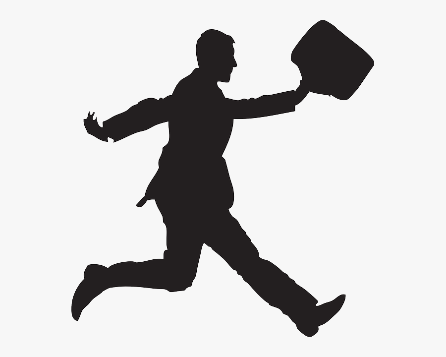 Chauffeur - Businessman Walking With Briefcase Silhouette, Transparent Clipart