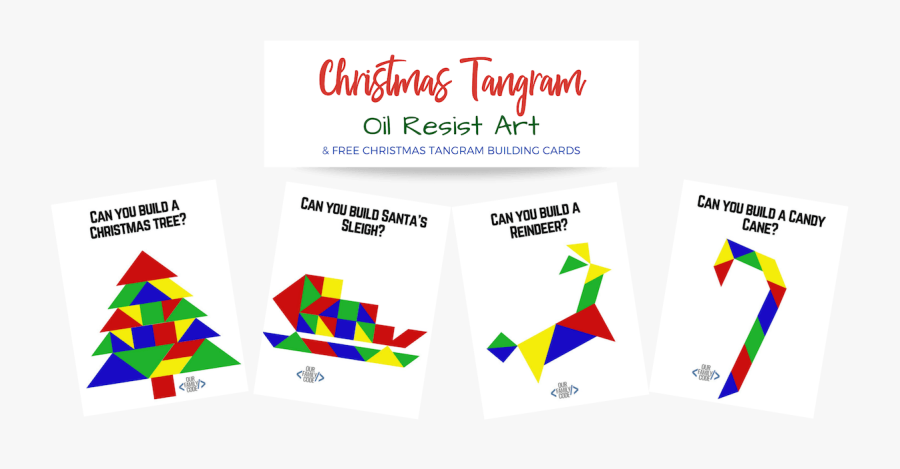 Christmas Tangram Oil Resist Art Activity - Graphic Design, Transparent Clipart
