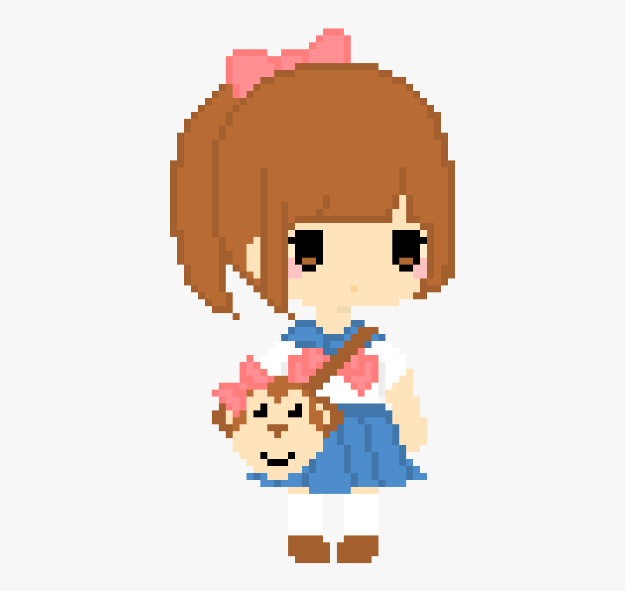 Japanese Girl Pixel Art, Transparent Clipart