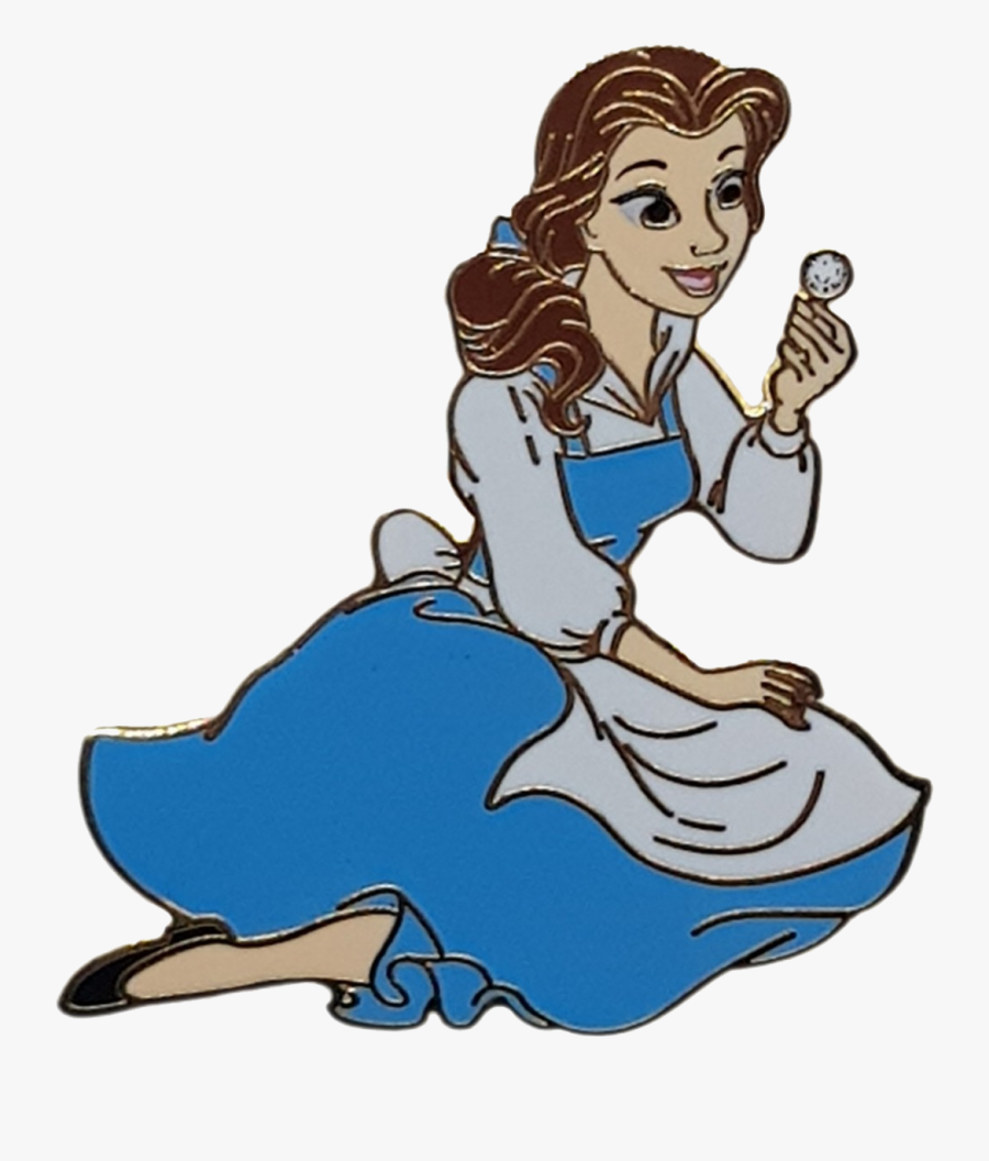 Belle Dandelion - Blue Dress Cartoon Belle, Transparent Clipart