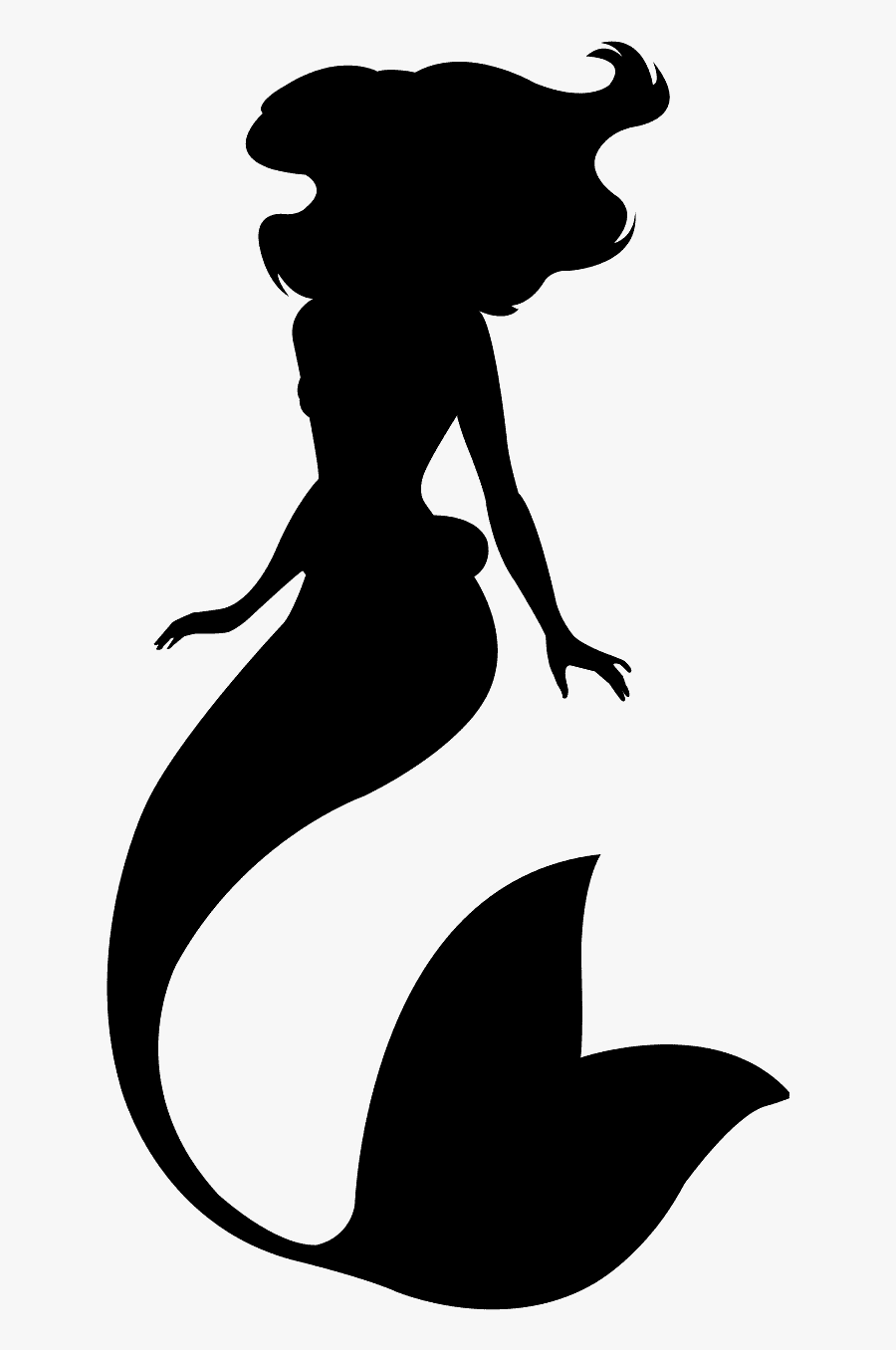 Silhueta Da Pequena Sereia, Transparent Clipart