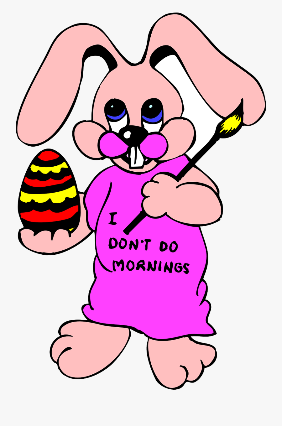 Paint, Bunny, Egg, Shirt, Humor, Joke, Silly, Mornings - Cartoon, Transparent Clipart