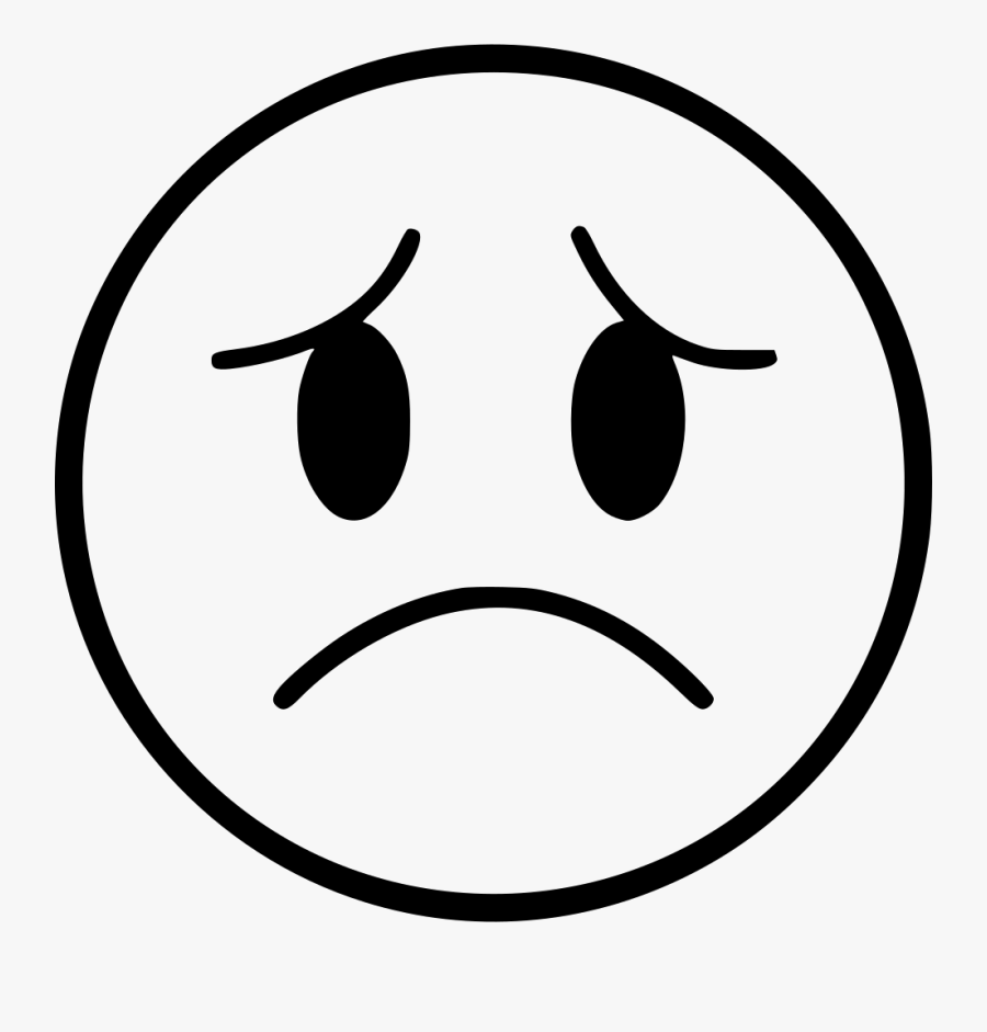 Black N White Face Png - Icon Em Png Sad, Transparent Clipart