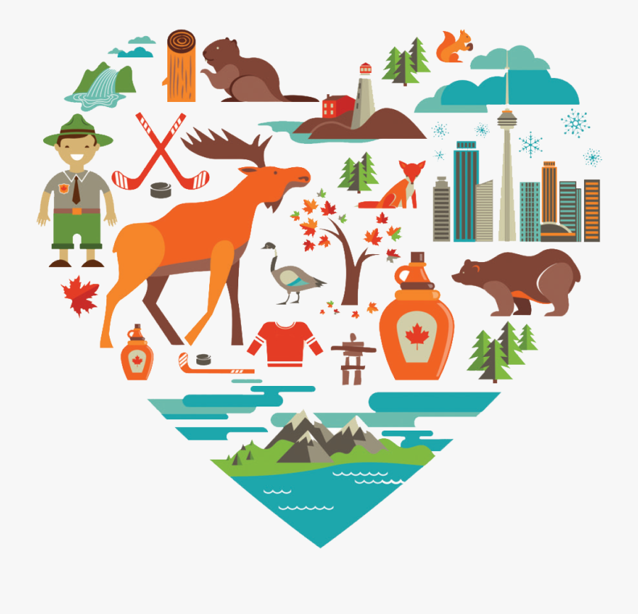 Canada Heart, Transparent Clipart
