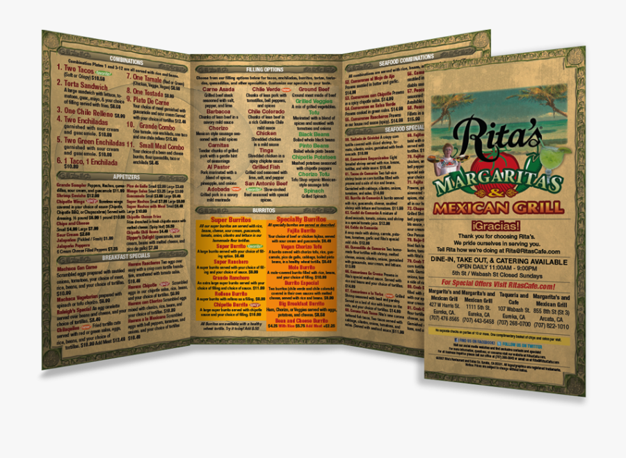 Clip Art Menu Design Improves Sales - Ritas Eureka Menu, Transparent Clipart