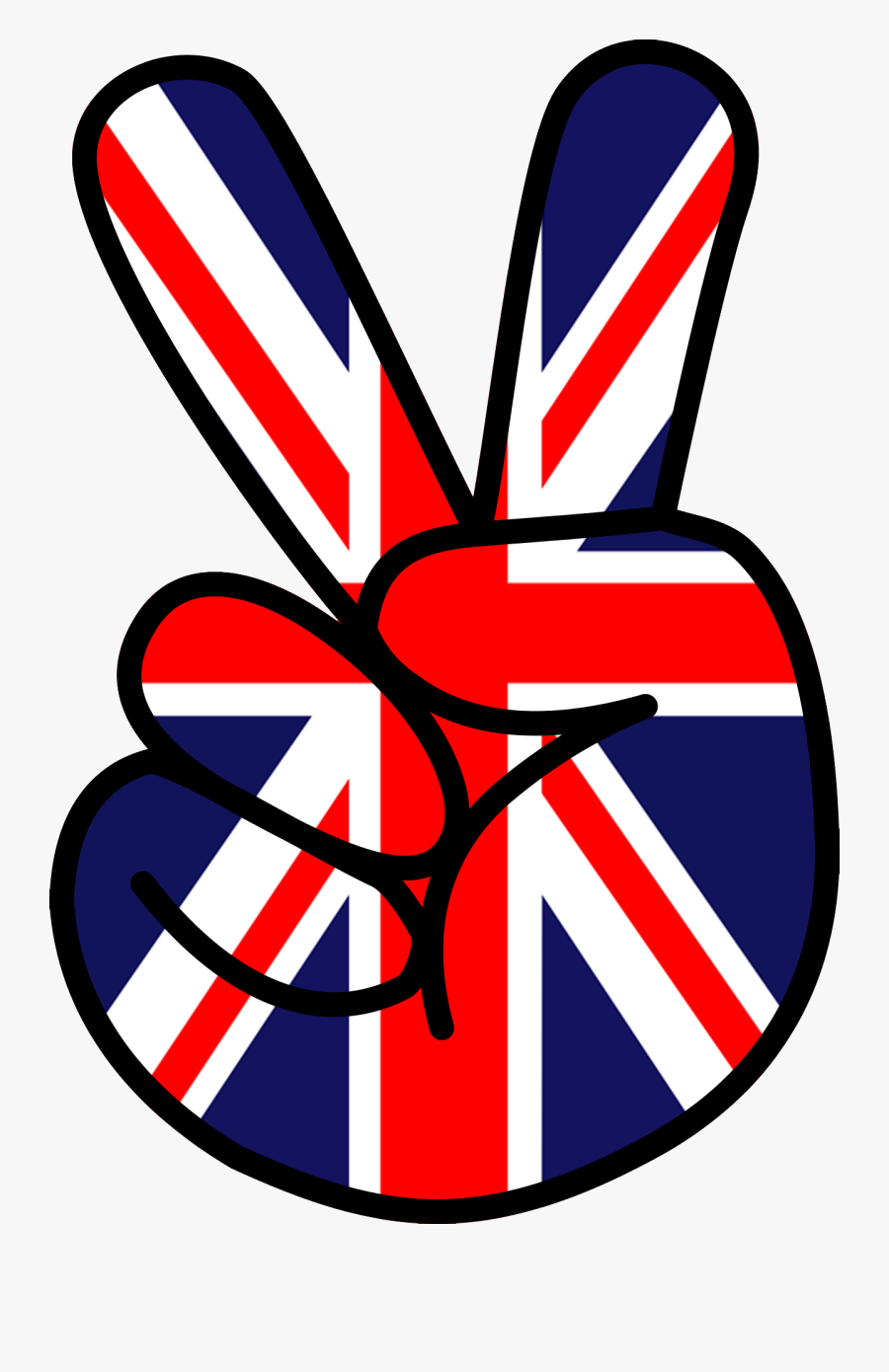 Union Jack Peace Sign, Transparent Clipart